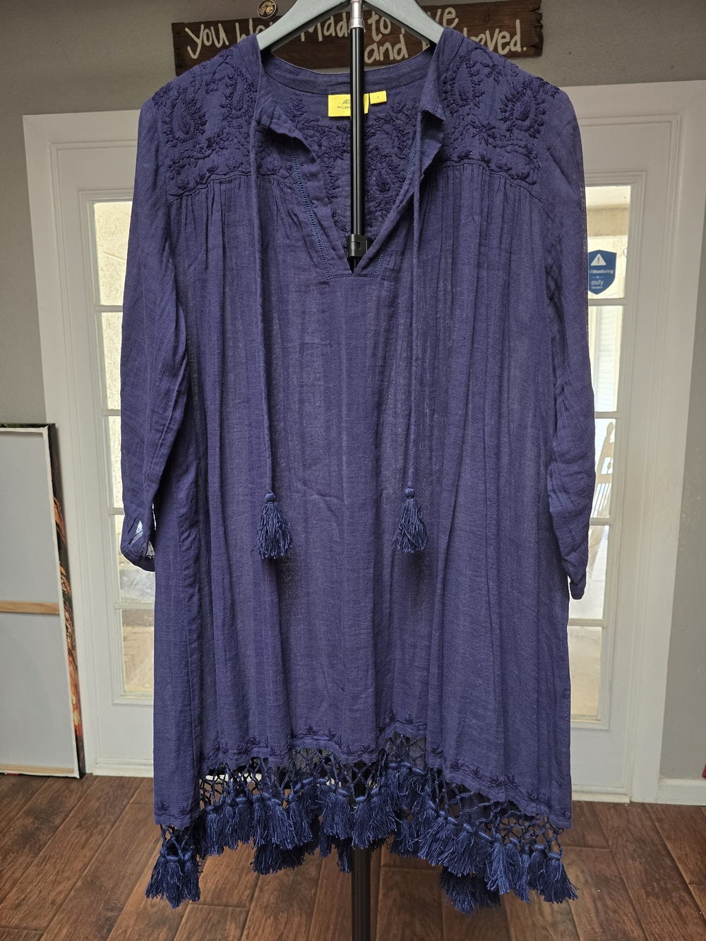 Roller Rabbit Navy Blue Tassel Fringe Tunic Dress